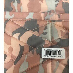 Lug Quilted Crossbody Bag in Camo Rose/Blush with RFID Protection and Printed St